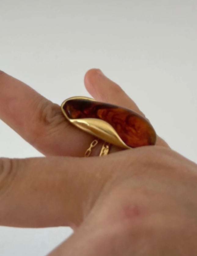 Bague Style Ambre Acier Inoxydable