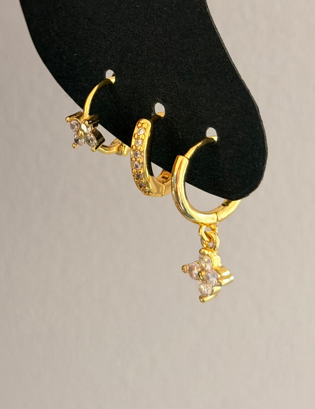 3 boucles d'oreilles Acier Inoxydable