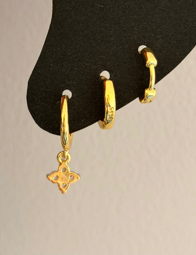 3 boucles d'oreilles Acier Inoxydable