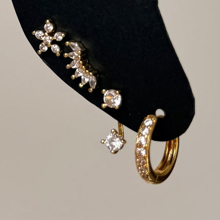 Lot de 4 boucles d'oreilles Tendance Acier Inoxydable