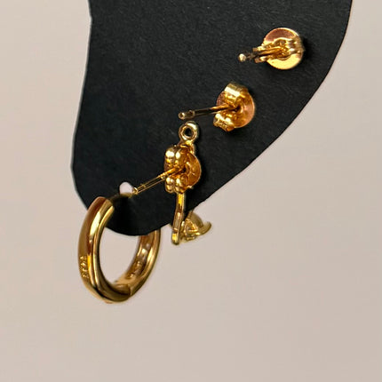 Lot de 4 boucles d'oreilles Tendance Acier Inoxydable