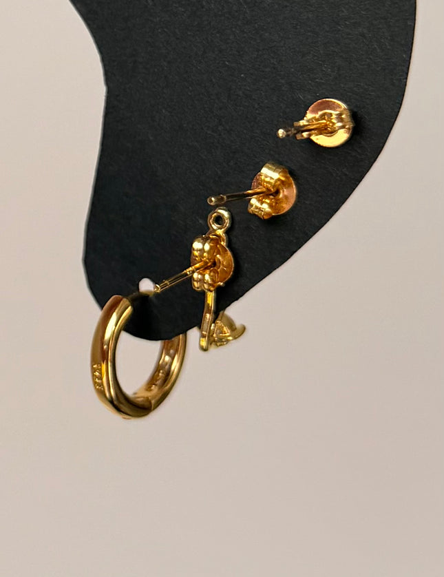 Lot de 4 boucles d'oreilles Tendance Acier Inoxydable