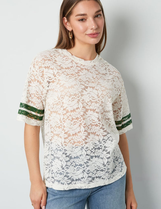 T-shirts américains en dentelle