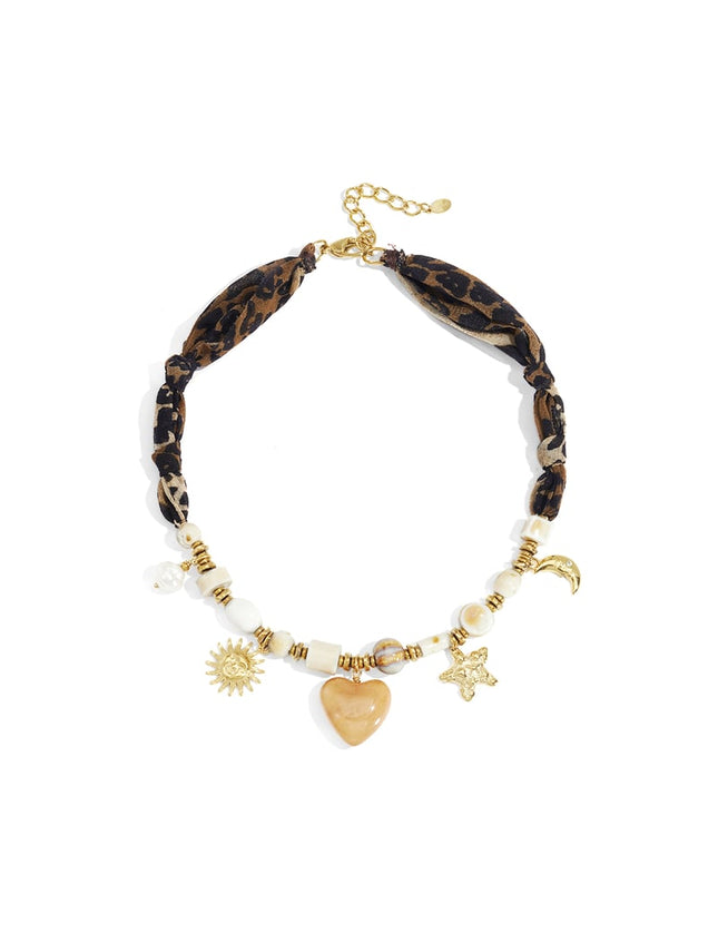 Colliers de perles Cœur Soleil Imprimé léopard Étoile Lune Décontracté Quotidien Simple Série Bijoux pour femmes