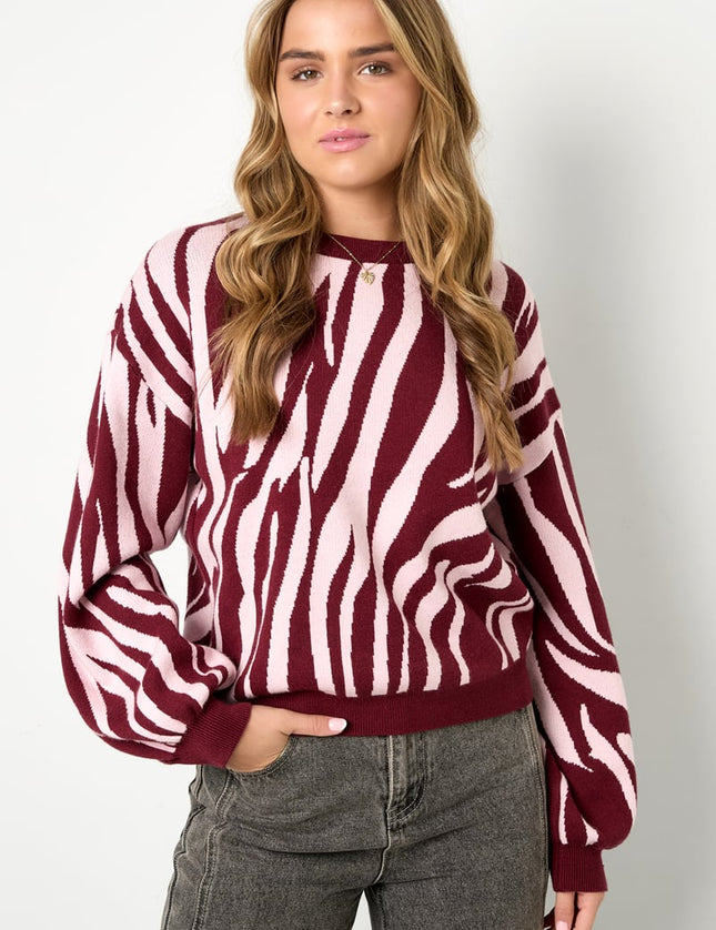 Pulls tricotés à rayures zébrées Vêtements décontractés automne/hiver