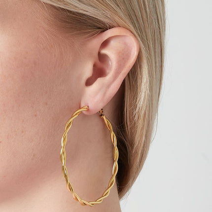 Boucles d&#39;oreilles créoles torsadées XL