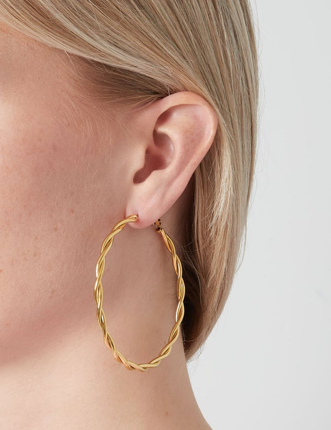 Boucles d&#39;oreilles créoles torsadées XL