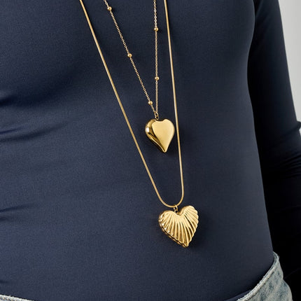 Stainless Steel Long Necklaces Heart Casual Daily Simple Series Women's jewelry