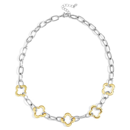 Stainless Steel Chain Necklaces Clover Casual Daily Simple Series Women's jewelry