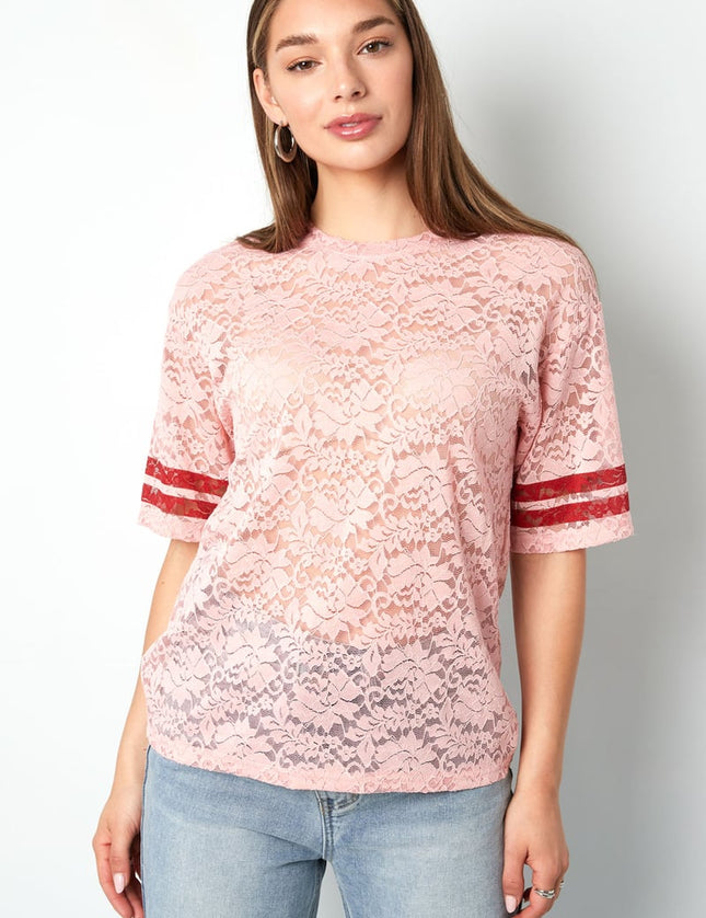 T-shirts américains en dentelle