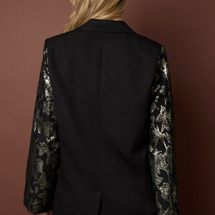 Blazer festif à manches jacquard