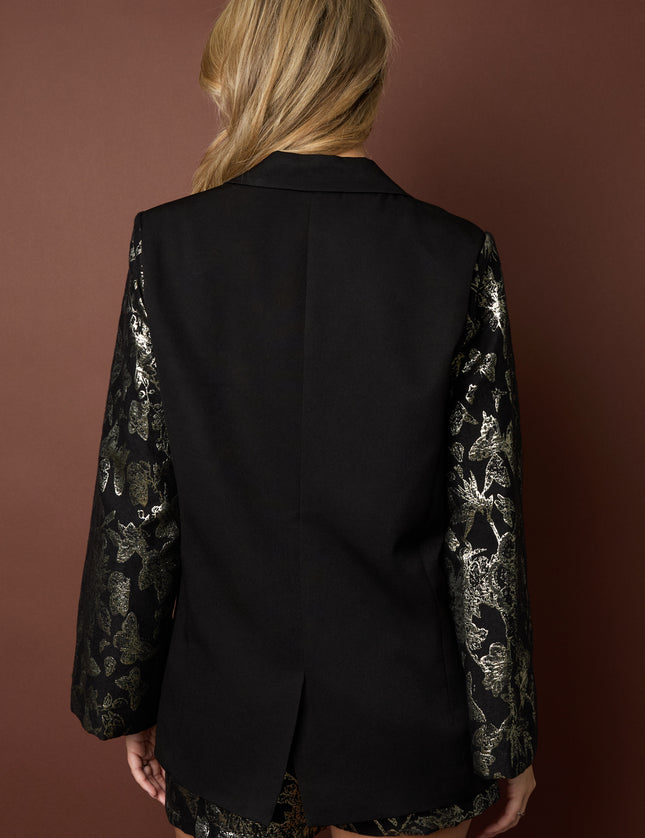 Blazer festif à manches jacquard