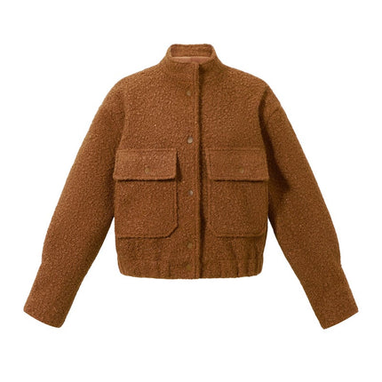 Boucle bomber jacket