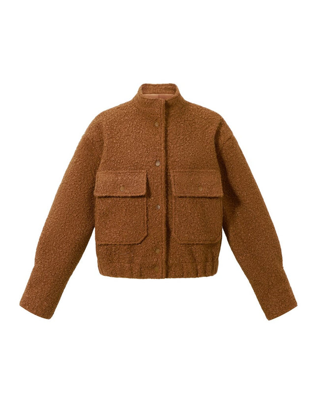 Boucle bomber jacket