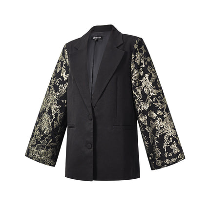 Blazer festif à manches jacquard