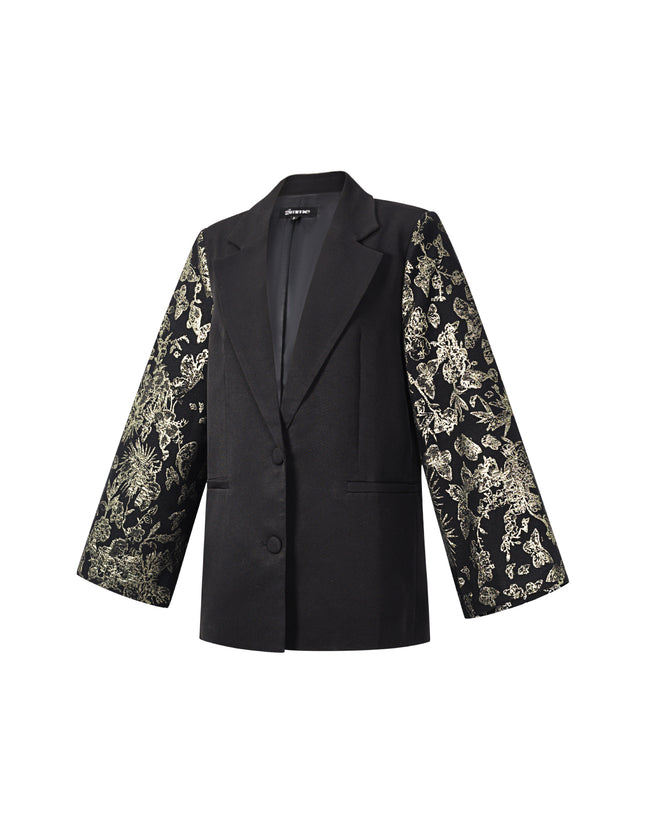 Blazer festif à manches jacquard