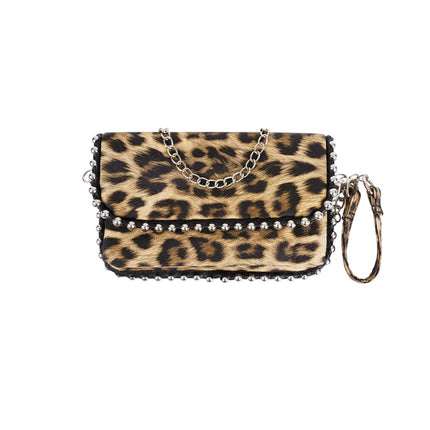Sacs à bandoulière imprimé léopard décontractés en PU, accessoires quotidiens