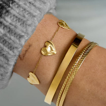 Bracelets à breloques en forme de cœur, décontractés, simples et quotidiens, bijoux pour femmes